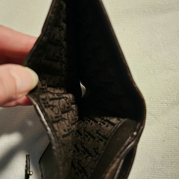 Christian Dior CD Logo Leather Bi-Fold Wallet, VINTAGE, Brown, Women's, VGUC! - Picture 8 of 13